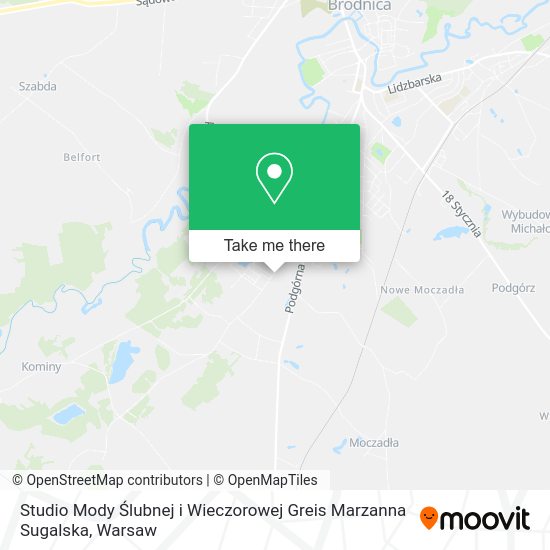 Studio Mody Ślubnej i Wieczorowej Greis Marzanna Sugalska map