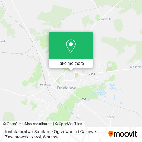 Instalatorstwo Sanitarne Ogrzewania i Gazowe Zawistowski Karol map