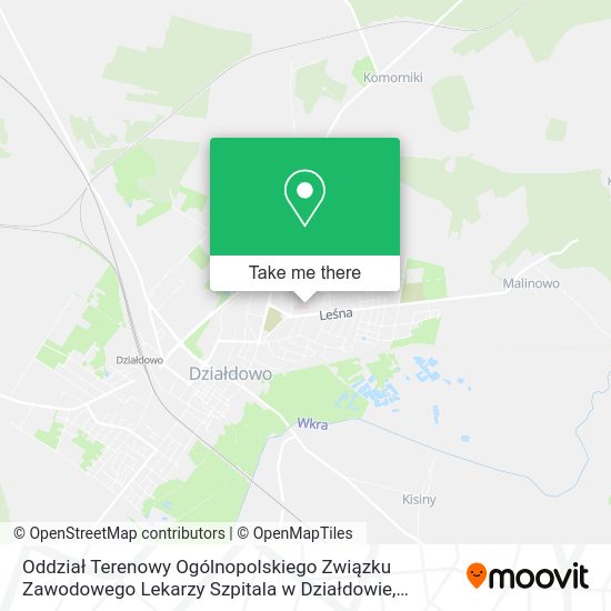 Oddział Terenowy Ogólnopolskiego Związku Zawodowego Lekarzy Szpitala w Działdowie map