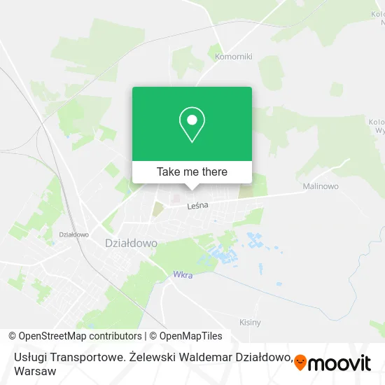 Карта Usługi Transportowe. Żelewski Waldemar Działdowo