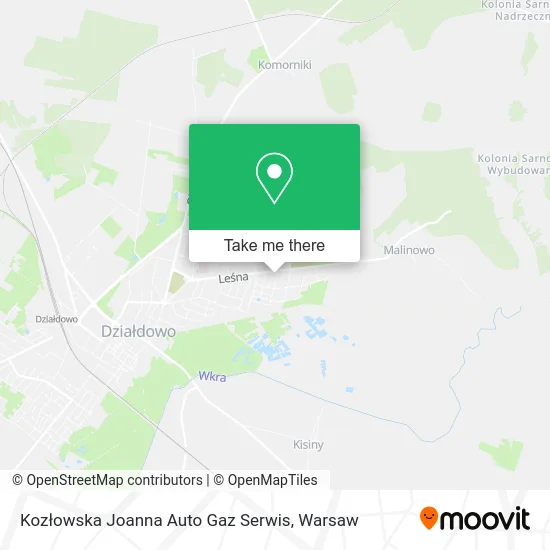 Карта Kozłowska Joanna Auto Gaz Serwis