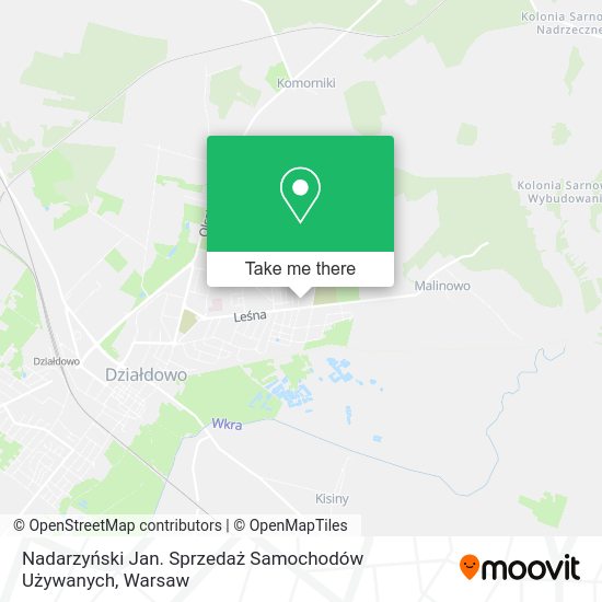 Nadarzyński Jan. Sprzedaż Samochodów Używanych map