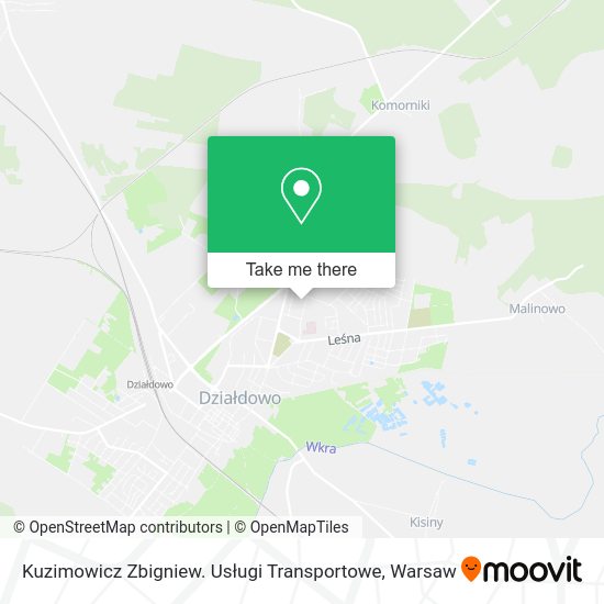 Карта Kuzimowicz Zbigniew. Usługi Transportowe