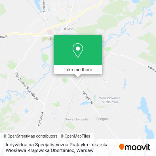 Indywidualna Specjalistyczna Praktyka Lekarska Wiesława Krajewska Obertaniec map