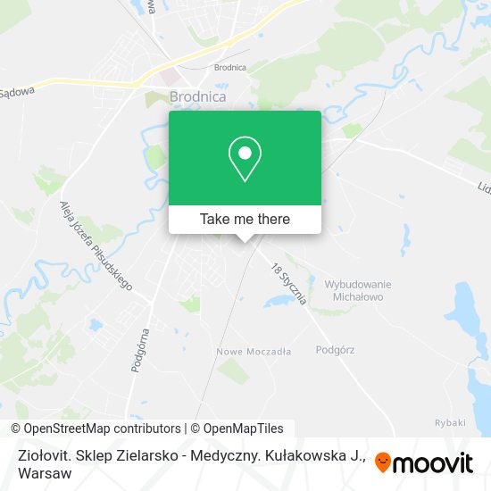 Ziołovit. Sklep Zielarsko - Medyczny. Kułakowska J. map