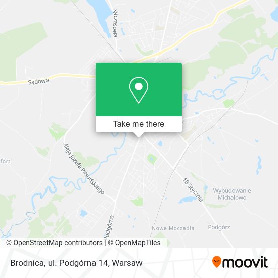 Brodnica, ul. Podgórna 14 map