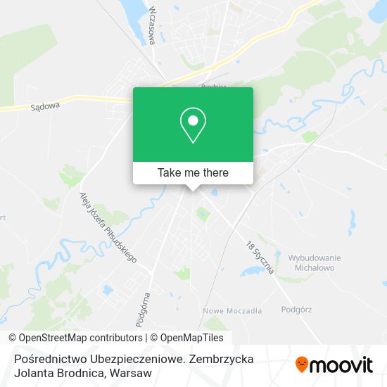 Pośrednictwo Ubezpieczeniowe. Zembrzycka Jolanta Brodnica map