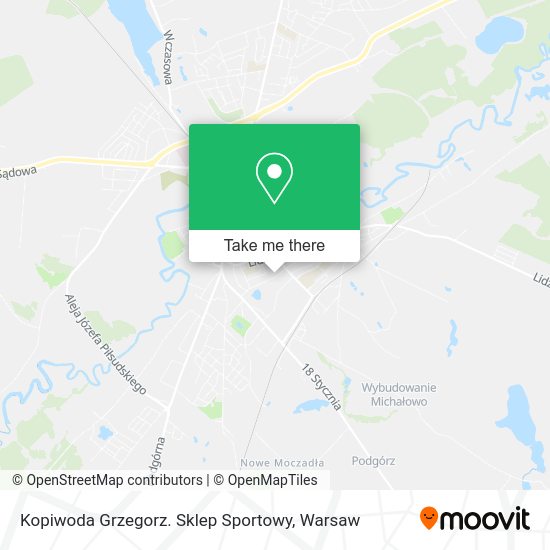 Kopiwoda Grzegorz. Sklep Sportowy map