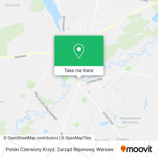 Polski Czerwony Krzyż. Zarząd Rejonowy map