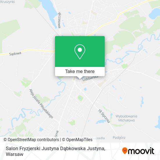 Salon Fryzjerski Justyna Dąbkowska Justyna map