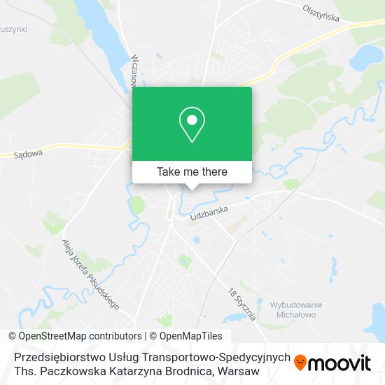 Карта Przedsiębiorstwo Usług Transportowo-Spedycyjnych Ths. Paczkowska Katarzyna Brodnica