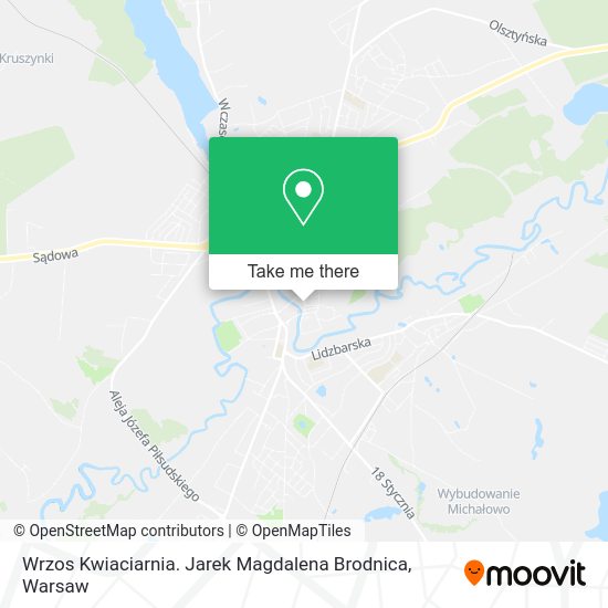 Wrzos Kwiaciarnia. Jarek Magdalena Brodnica map