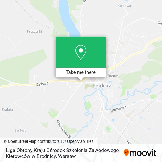 Liga Obrony Kraju Ośrodek Szkolenia Zawodowego Kierowców w Brodnicy map