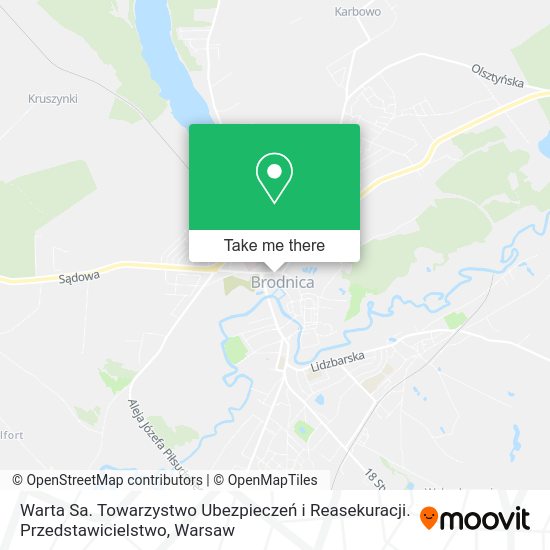 Warta Sa. Towarzystwo Ubezpieczeń i Reasekuracji. Przedstawicielstwo map