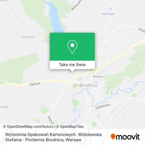 Wytwórnia Opakowań Kartonowych. Wiśniewska Stefania - Portiernia Brodnica map