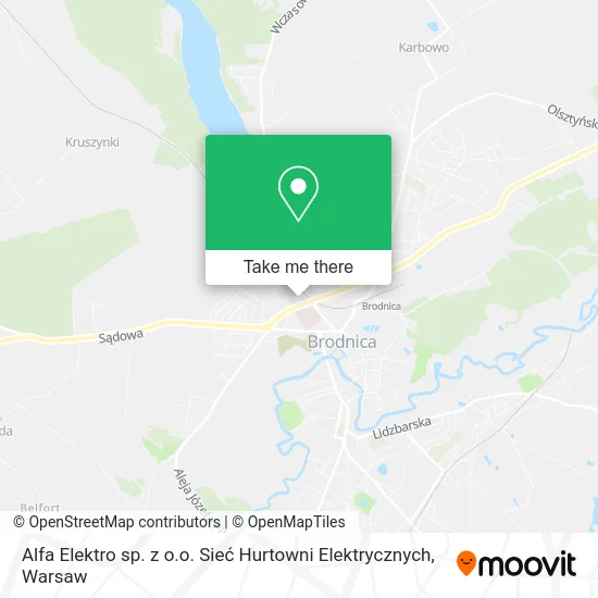 Карта Alfa Elektro sp. z o.o. Sieć Hurtowni Elektrycznych