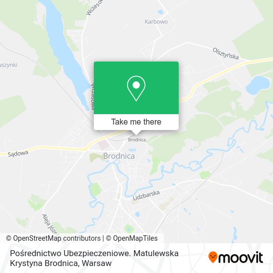 Pośrednictwo Ubezpieczeniowe. Matulewska Krystyna Brodnica map