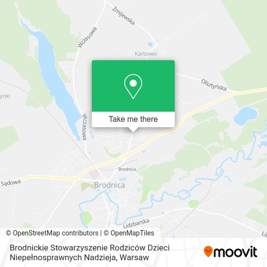 Brodnickie Stowarzyszenie Rodziców Dzieci Niepełnosprawnych Nadzieja map