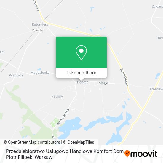 Przedsiębiorstwo Usługowo Handlowe Komfort Dom Piotr Filipek map