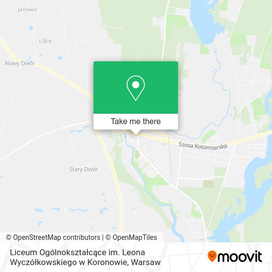 Liceum Ogólnokształcące im. Leona Wyczółkowskiego w Koronowie map