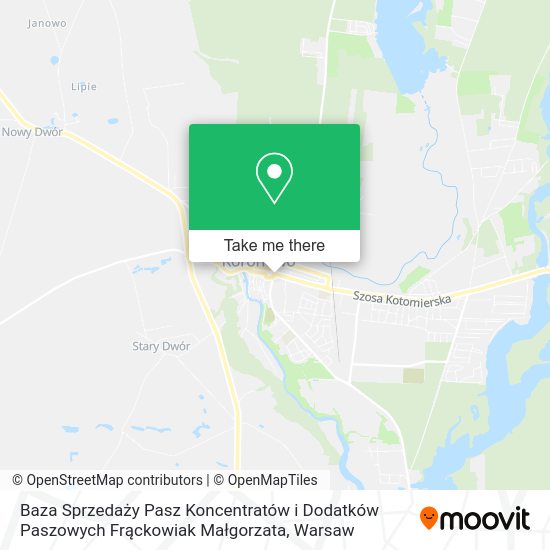 Baza Sprzedaży Pasz Koncentratów i Dodatków Paszowych Frąckowiak Małgorzata map