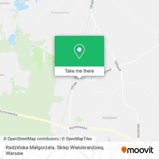 Radzińska Małgorzata. Sklep Wielobranżowy map