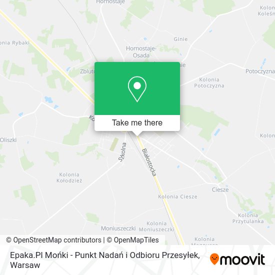 Epaka.Pl Mońki - Punkt Nadań i Odbioru Przesyłek map