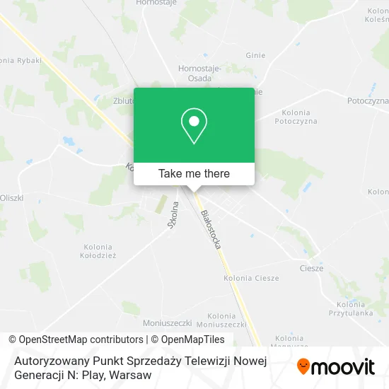 Карта Autoryzowany Punkt Sprzedaży Telewizji Nowej Generacji N: Play