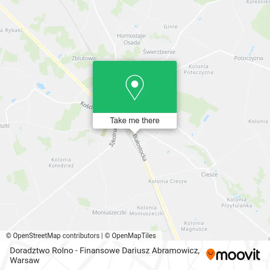 Карта Doradztwo Rolno - Finansowe Dariusz Abramowicz