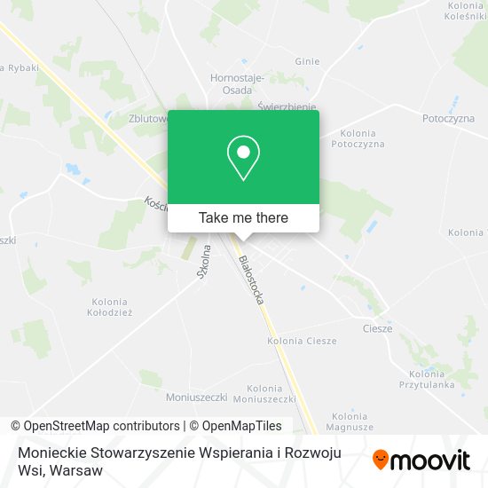 Monieckie Stowarzyszenie Wspierania i Rozwoju Wsi map