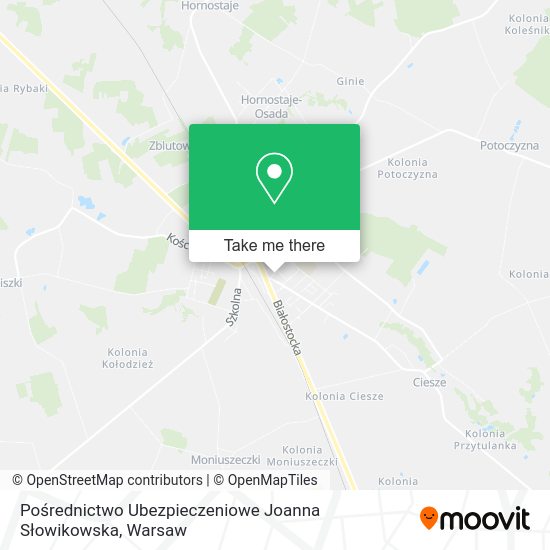 Pośrednictwo Ubezpieczeniowe Joanna Słowikowska map