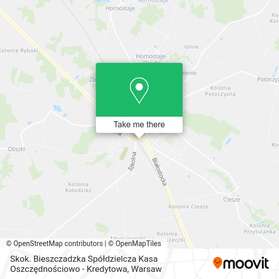 Skok. Bieszczadzka Spółdzielcza Kasa Oszczędnościowo - Kredytowa map