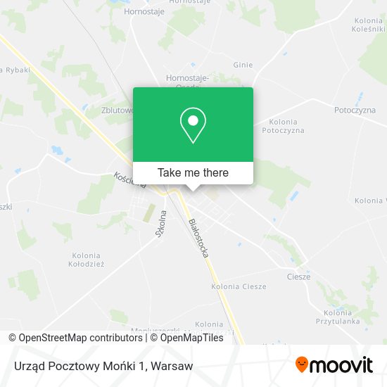 Urząd Pocztowy Mońki 1 map