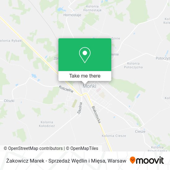 Żakowicz Marek - Sprzedaż Wędlin i Mięsa map