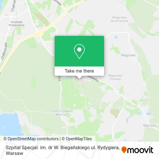 Szpital Specjal. im. dr W. Biegańskiego ul. Rydygiera map