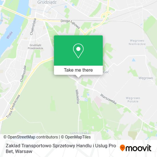 Карта Zaklad Transportowo Sprzetowy Handlu i Uslug Pro Bet