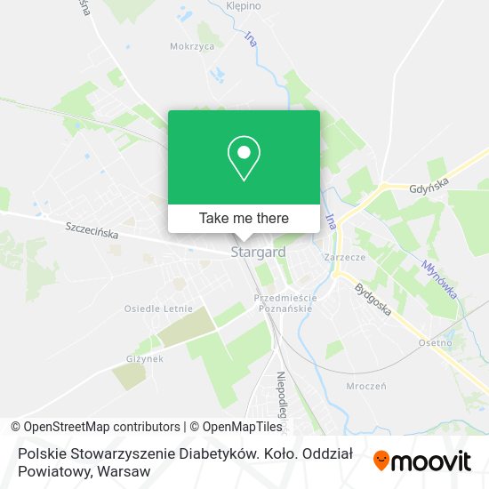 Polskie Stowarzyszenie Diabetyków. Koło. Oddział Powiatowy map