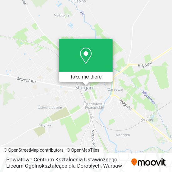 Powiatowe Centrum Kształcenia Ustawicznego Liceum Ogólnokształcące dla Dorosłych map