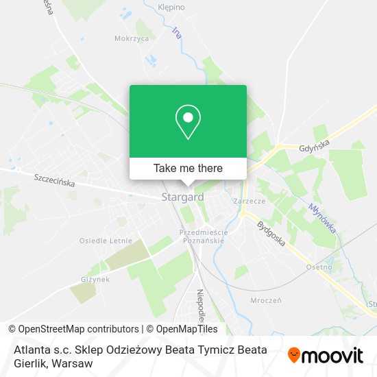 Atlanta s.c. Sklep Odzieżowy Beata Tymicz Beata Gierlik map