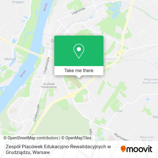 Zespół Placówek Edukacyjno-Rewalidacyjnych w Grudziądzu map