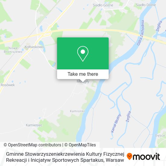 Gminne Stowarzyszeniekrzewienia Kultury Fizycznej Rekreacji i Inicjatyw Sportowych Spartakus map