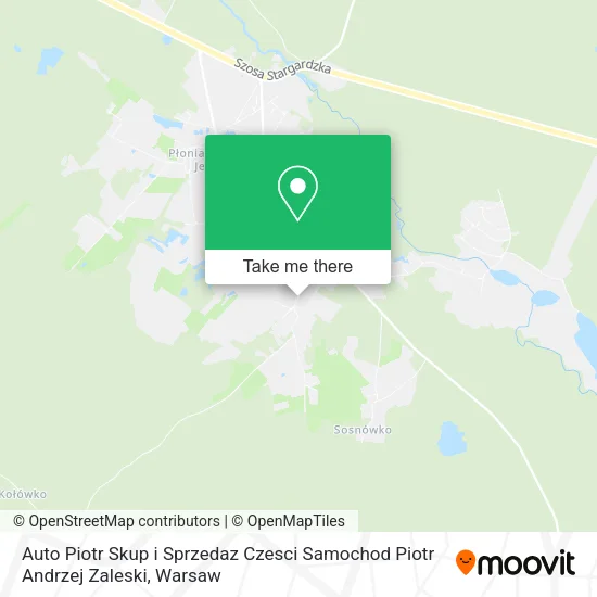 Карта Auto Piotr Skup i Sprzedaz Czesci Samochod Piotr Andrzej Zaleski