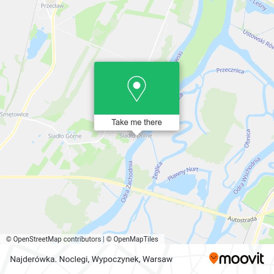 Najderówka. Noclegi, Wypoczynek map