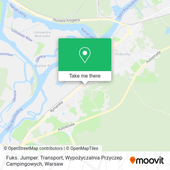 Fuks. Jumper. Transport, Wypożyczalnia Przyczep Campingowych map