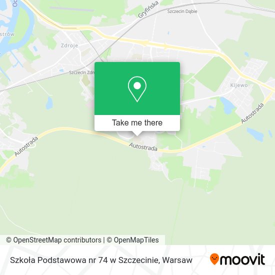 Карта Szkoła Podstawowa nr 74 w Szczecinie