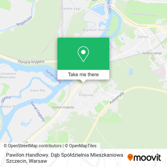 Pawilon Handlowy. Dąb Spółdzielnia Mieszkaniowa Szczecin map