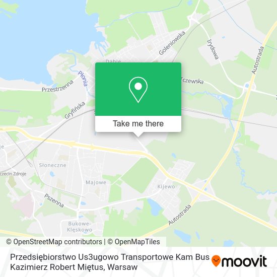 Przedsiębiorstwo Us3ugowo Transportowe Kam Bus Kazimierz Robert Miętus map