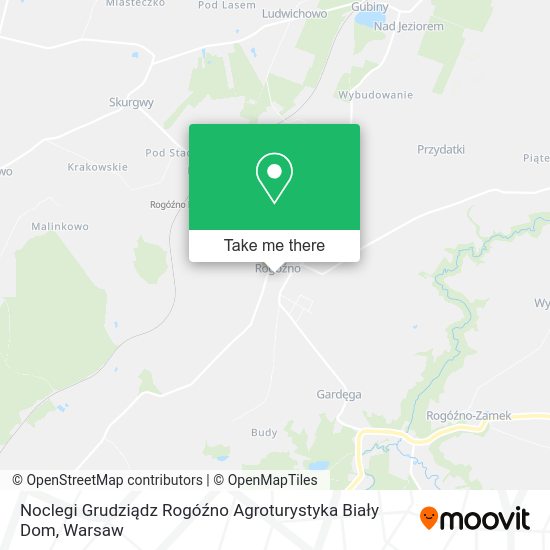 Noclegi Grudziądz Rogóźno Agroturystyka Biały Dom map