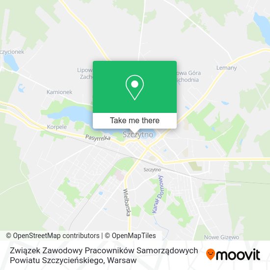 Карта Związek Zawodowy Pracowników Samorządowych Powiatu Szczycieńskiego