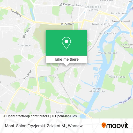 Moni. Salon Fryzjerski. Zdzikot M. map